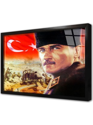Tablosan Kurtuluş Savaşı ve Atatürk Çerçeveli Cam Tablo