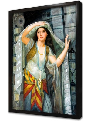 Tablosan Kadın Çerçeveli Cam Tablo