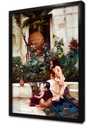 Tablosan Kadın ve Kız Çocuğu Çerçeveli Cam Tablo