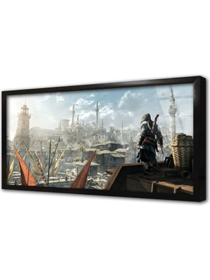 Tablosan Istanbul Eski Deniz Feneri Çerçeveli Cam Tablo