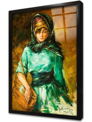 Tablosan Kadın Çerçeveli Cam Tablo