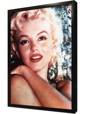 Tablosan Marilyn Monroe Kırmızı Rujuyla Çerçeveli Mdf Tablo