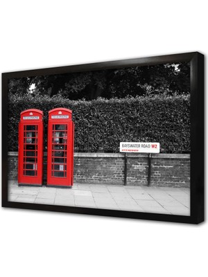 Tablosan Londra Kırmızı Kulübe Çerçeveli Mdf Tablo