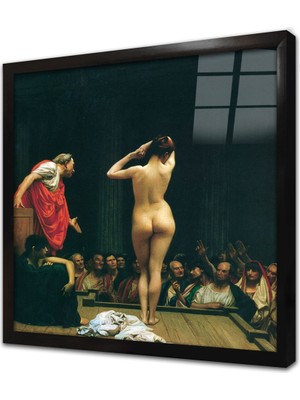 Tablosan Köle Pazarı J L Gerome Çerçeveli Cam Tablo