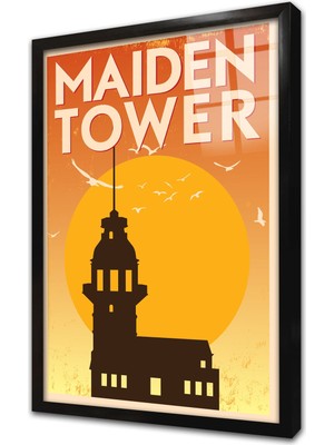 Tablosan Kız Kulesi Çerçeveli Cam Tablo