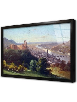 Tablosan Nehir Çerçeveli Cam Tablo