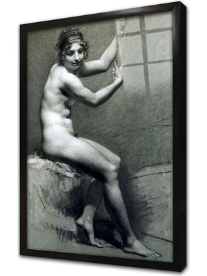 Tablosan Karakalem Desen Pp Prudhon Çerçeveli Cam Tablo