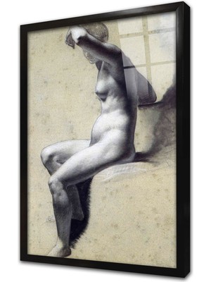 Tablosan Karakalem Desen Pp Prudhon Çerçeveli Cam Tablo