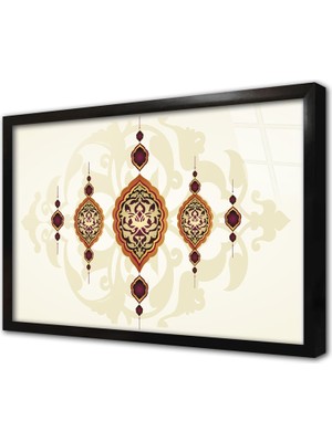 Tablosan Osmanlı Çini Görselleri Çerçeveli Cam Tablo