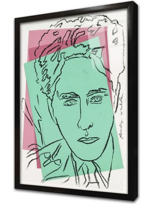 Tablosan Jean Cocteau By Andy Warhol Çerçeveli Cam Tablo