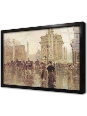 Tablosan Sokak Çerçeveli Cam Tablo