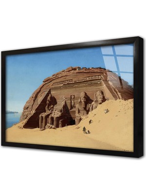 Tablosan Mısır Heykelleri Çerçeveli Cam Tablo