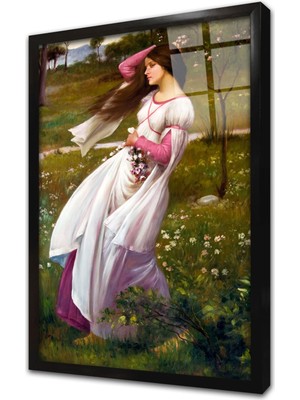 Tablosan Rüzgar Çiçekleri Çerçeveli Cam Tablo