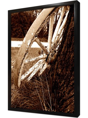 Tablosan Nostaljik Tekerlek Çerçeveli Mdf Tablo