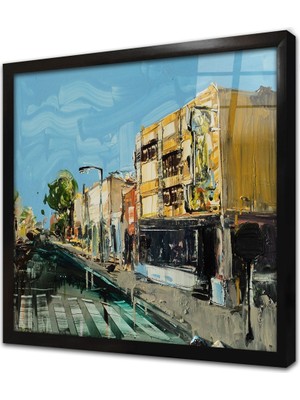 Tablosan Soyut Çerçeveli Cam Tablo