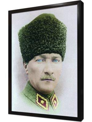 Tablosan Kalpaklı Atatürk Çerçeveli Mdf Tablo