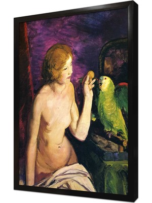Tablosan Nude Girl And Parrot Çerçeveli Mdf Tablo