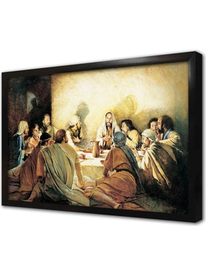 Tablosan Isa Masaya Yaslanıyor Çerçeveli Mdf Tablo