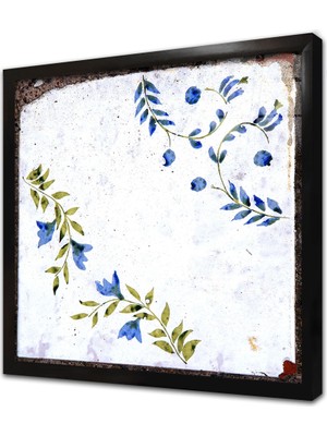 Tablosan Soyut Yaprak Çerçeveli Cam Tablo