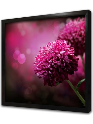 Tablosan Mor Çiçek Çerçeveli Mdf Tablo