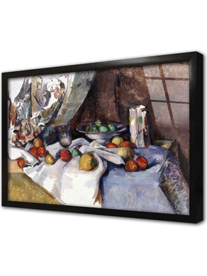 Tablosan Rengarenk Meyve Sepeti Çerçeveli Cam Tablo