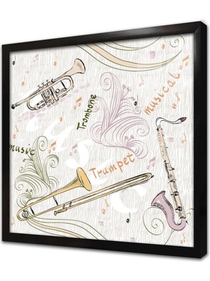 Tablosan Trompet Çerçeveli Cam Tablo