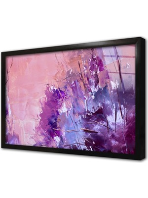 Tablosan Soyut Resim Çerçeveli Cam Tablo