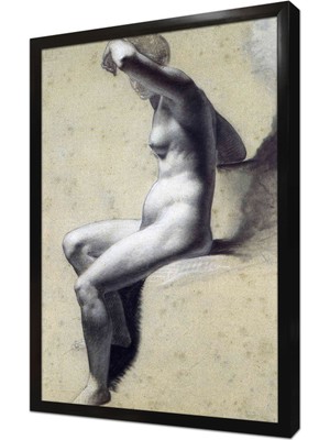 Tablosan Karakalem Desen Pp Prudhon Çerçeveli Mdf Tablo