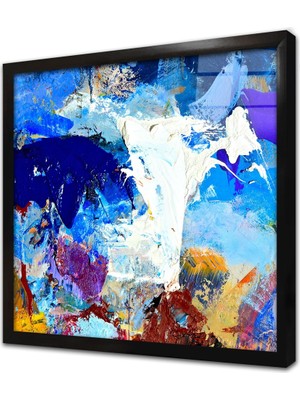 Tablosan Soyut Resim Çerçeveli Cam Tablo