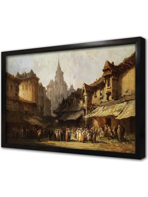 Tablosan Louis Gabriel Eugene Isabey Çerçeveli Mdf Tablo