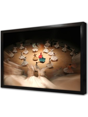 Tablosan Semazenler Çerçeveli Mdf Tablo