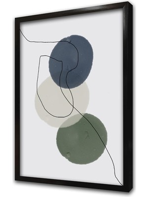 Tablosan Line Art Soyut Daireler Iı Çerçeveli Mdf Tablo