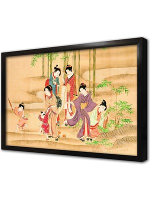 Tablosan Japon Kadınlar Çerçeveli Mdf Tablo