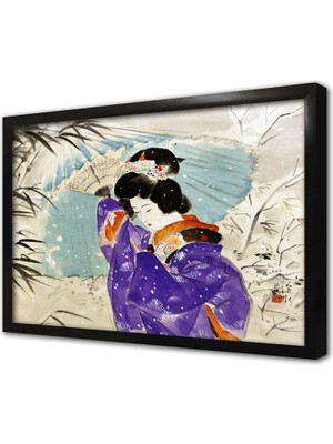 Tablosan Japon Kadın Çerçeveli Mdf Tablo