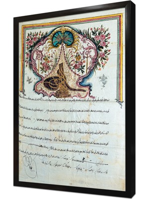 Tablosan Osmanlı Padişah Fermanı Çerçeveli Mdf Tablo