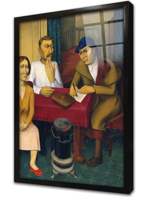 Tablosan Relief Blues Çerçeveli Cam Tablo