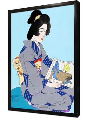 Tablosan Japon Kadın Çerçeveli Mdf Tablo