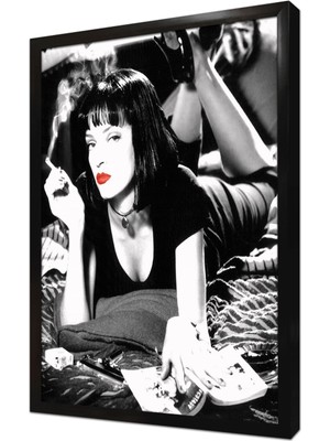 Tablosan Pulp Fiction Uma Thurman Çerçeveli Mdf Tablo