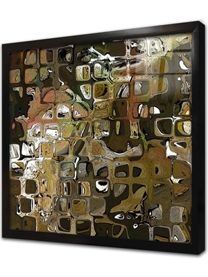 Tablosan Soyut Görsel Çerçeveli Cam Tablo