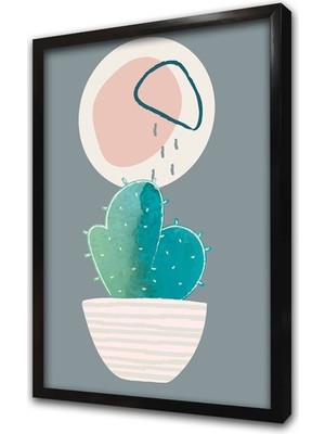 Tablosan Line Art Çiçek Iıı Çerçeveli Mdf Tablo