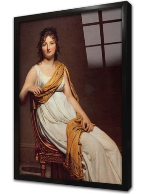 Tablosan Oturan Kadın Jacques Louis David Çerçeveli Cam Tablo