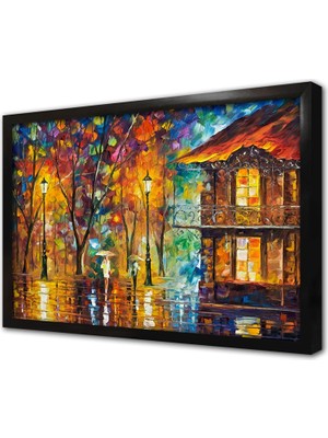 Tablosan Rengarenk Ev Çerçeveli Mdf Tablo