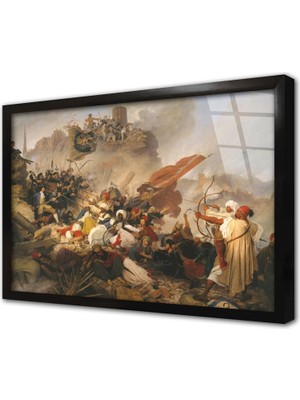 Tablosan Osmanlı Dönemi Savaş Çerçeveli Cam Tablo