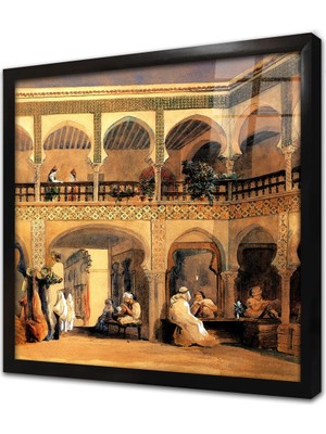 Tablosan Saray Kahvehanesi Çerçeveli Cam Tablo