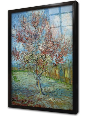 Tablosan Pink Peach Trees Çerçeveli Cam Tablo