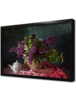 Tablosan Vazoda Sümbül Çerçeveli Mdf Tablo