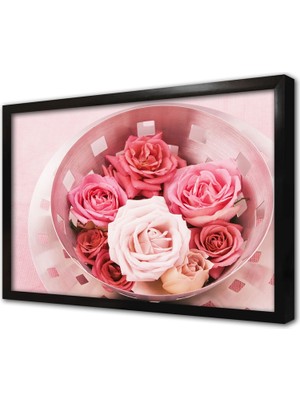 Tablosan Peme Güller Çerçeveli Mdf Tablo