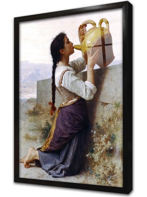 Tablosan Susamış Kız Çerçeveli Cam Tablo