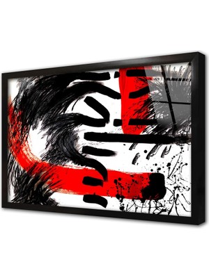 Tablosan Soyut Görsel Çerçeveli Cam Tablo