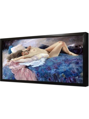 Tablosan Uzanan Nü Çerçeveli Mdf Tablo